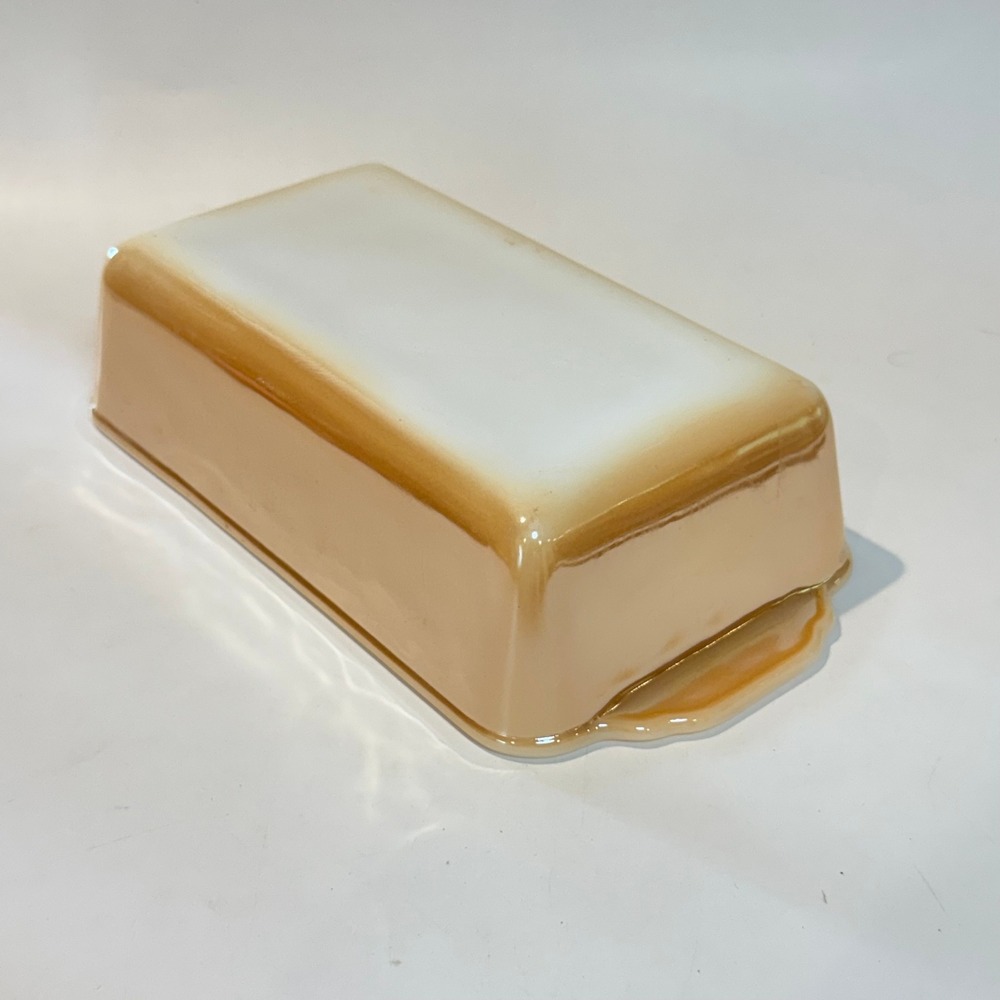 Vintage Anchor Hocking Fire King 1QT Peach Lustre Bread Meatloaf Dish Pan No 409